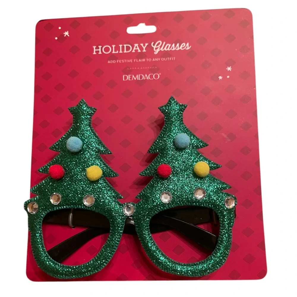 Demdaco Green Christmas Tree Kids Glasses